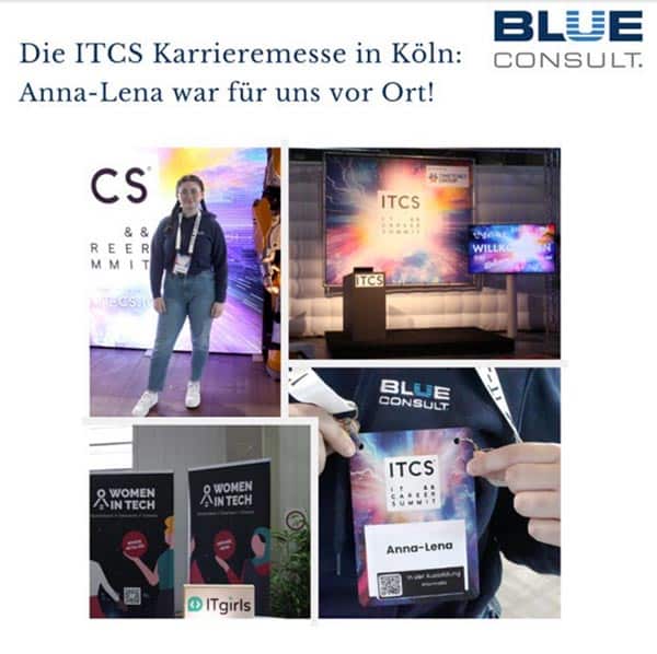 Auszubildende Anna-Lena von der Blue-Consult auf der Messe.